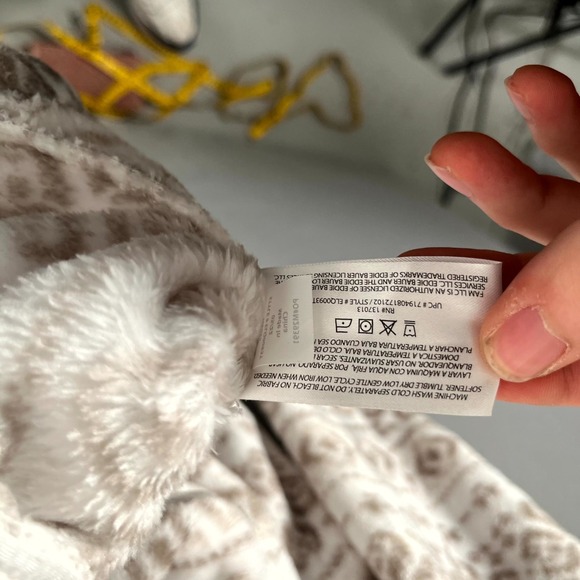 Eddie Bauer Jacket Womens Large White Fair Isle Geometric Quarter Zip Mock Neck - Picture 4 of 8